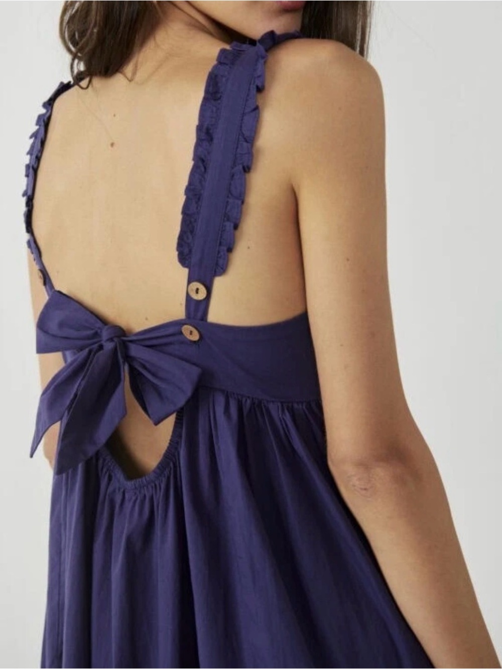 Free People Isabella Cotton Navy Maxi Dress Size M - Picture 5 of 11